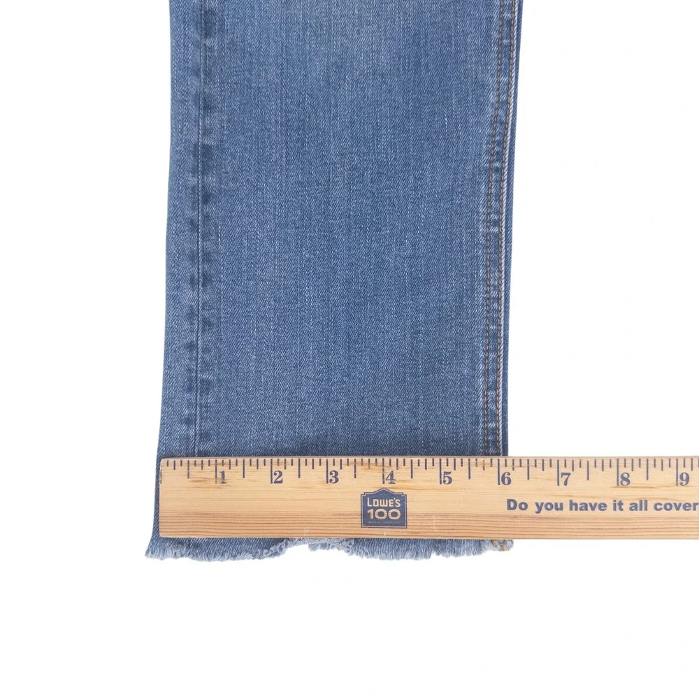 Anthropologie Pilcro Women's Size 27 Slim Straight Jeans Blue Raw Hem 25